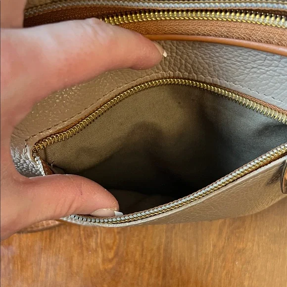 Valentina Cream Crossbody with Tan Trim and Gold Hardware - Picture 8 of 14